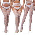 Wholesale Pure White Nylon Fishnet Tights Graceful Pantyhose Lingerie for Women