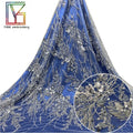 Good Quality White 3d Flower Embroidery Lace Sparkle Sequins Beaded Clothes Material Embroidered Dress Fabric