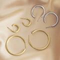 Hot Selling 15mm/25mm/35mm/45mm Bulk Packaging 18K Gold Plated Large Silver Women Big Hoop Earrings