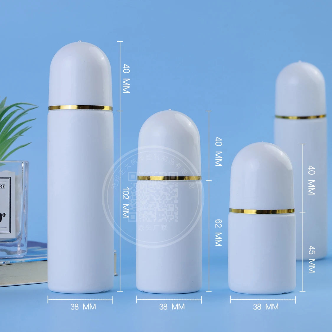 Reusable Canning 20ml 25ml 30ml 40ml 50ml 60ml Plastic Ball Essential Oil Roll on Bottle with Screen Printing Custom Color Logo