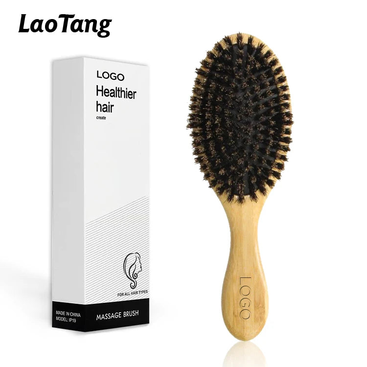 Best Price Boar Bristle Hair Brush Wooden Bamboo Massage Comb Handle Hair Brush