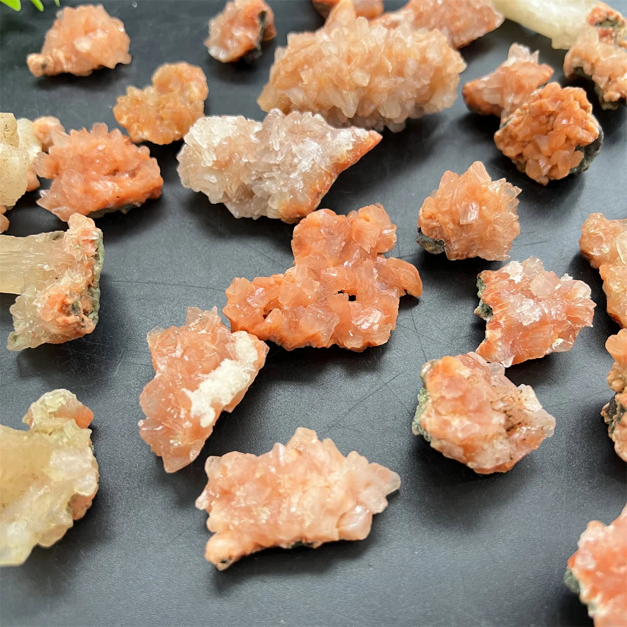 Natural Crystals Healing Minerals Rocks 4-6 CM Crystal Geode Quartz Cluster Apophyllite Orange Zeolite