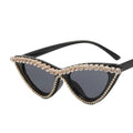 Cat Eye Sunglasses 2022 Luxury Designer Bling Shades Wholesale-Rhinestone-Sunglasses Rhinestone Trim Sunglasses Diamond