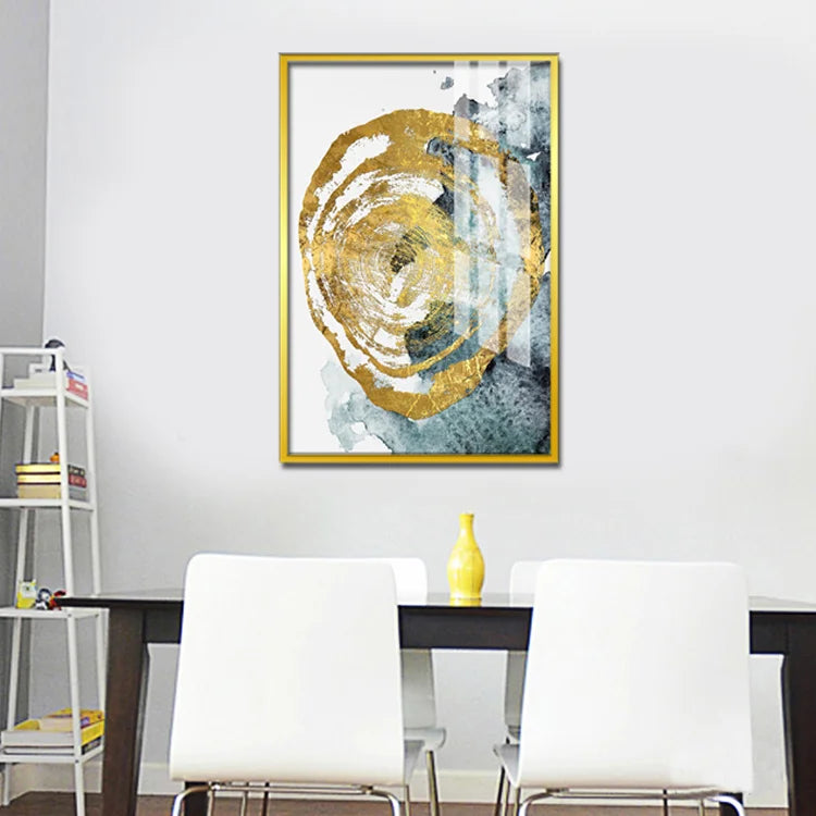 Wholesale Living Room Decor Nordic Luxury  Abstract Glass Decorative Modern Wall Hanging Art Crystal Porcelain Painting