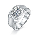 Wholesale Moissanite Jewelry 925 Sterling Silver Moissanite Infinity Men Ring Diamond for Men