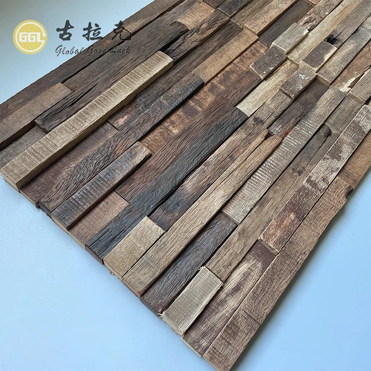 Original Wood Mosaic Wall Panel Wooden Mosaic  Decoration Tile