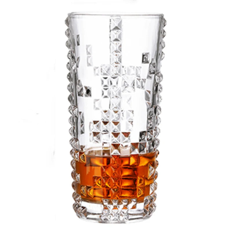 Mercury Glasses for Drinking Diamond Whiskey Glass New Fashioned Juice Cup Glass Beer Mug Highball Glass for Pub