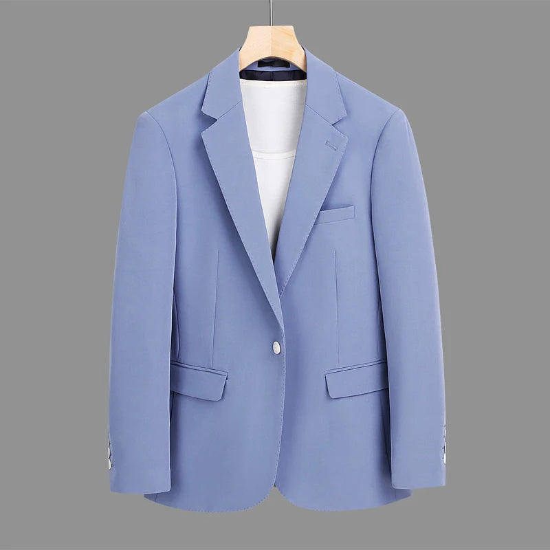 Business Leisure Suit Professional Coat Solid Color Single Row Plus Size Men's Slim Non Ironing Suit Jacket