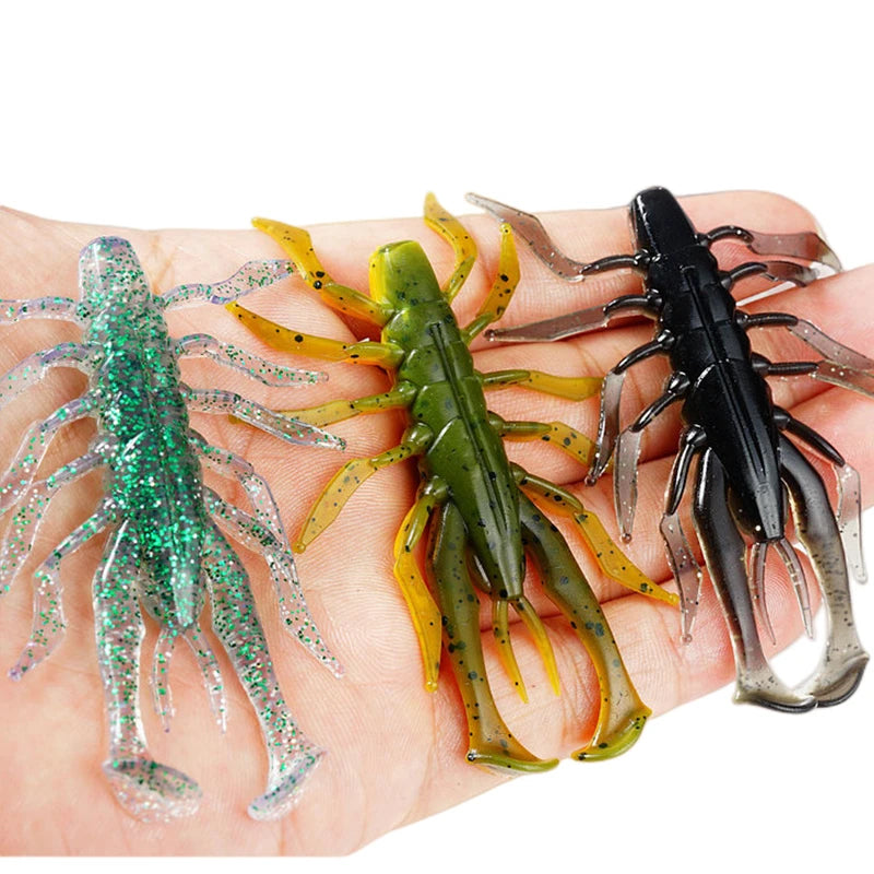 New Design Arrivals Manufacturer Wholesales Shrimp Shaped Soft Bait 3inch 6g Soft Worm Bass Mandarin Fish False Bait