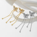 Zuola Trendy 5A Zircon Butterfly Charm Earrings 18K Gold Plated Hypoallergenic Piercing Studs Women's Jewelry for Party