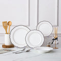 Factory Direct Sale Luxury Hotel White Ceramic Porcelain Modern Dinnerware Sets Food Contact Safe for Party Stocked