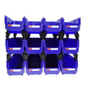 V3 Blue 12-Piece Heavy Duty Modern Design Stackable Plastic Storage Boxes for Food Toys Organization Space Saving Household Use