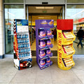 Customizable Counter Top Foldable Cardboard Paper Snack Display Racks Pop Floor Display for Food & Beverages