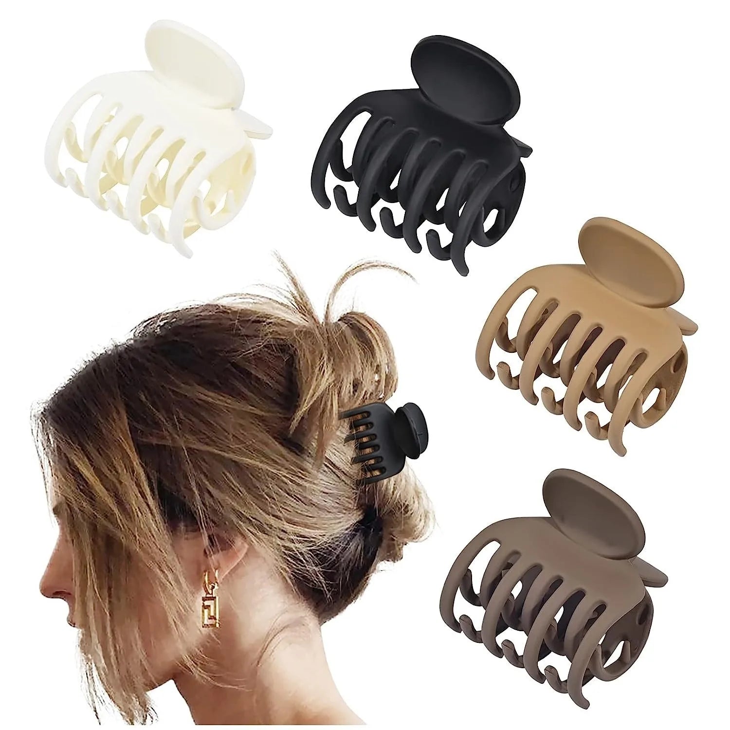 Wholesale Hot Selling Korean Style Plastic Hair Claws Simple Fashion Claw Clips Small Frosted Matte Claw Clips for Women