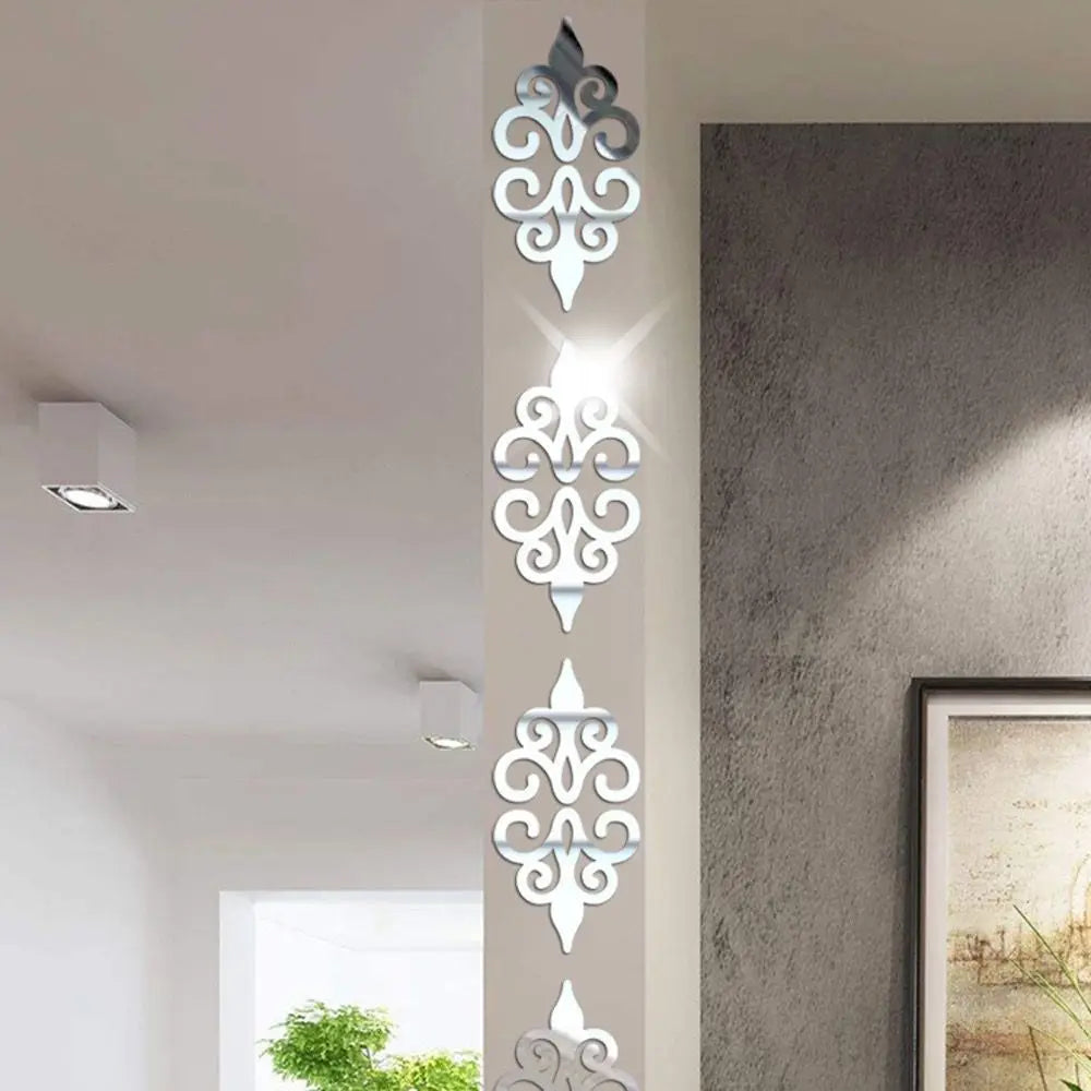 10pcs/set Living Room Wall Decoration Adhesive 3d Islam Mirror Wall Sticker