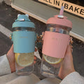 Madou Ins Fashion 500ml Tritan Plastic Water Bottle with Portable Leakproof Straw Fancy Design Eco-Friendly for Outdoor Travel