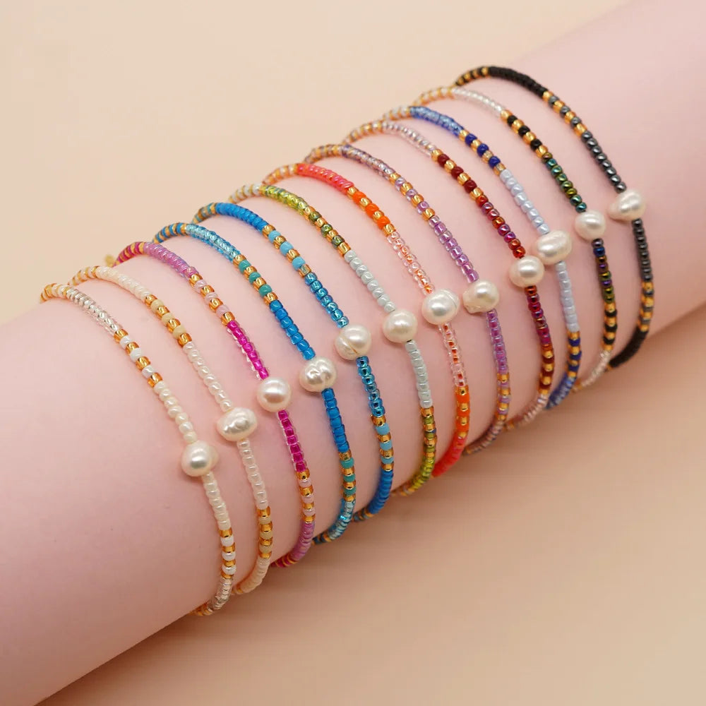 Go2boho Bohemian Freshwater Pearl Bracelet Women Handmade Friendship Couple Gift Colorful Fashion Jewelry Miyuki Bead Bracelet
