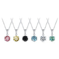 Abiding New Product 925 Sterling Silver 6 Prong Round Yellow Moissanite Chain Necklace for Anniversary Gift