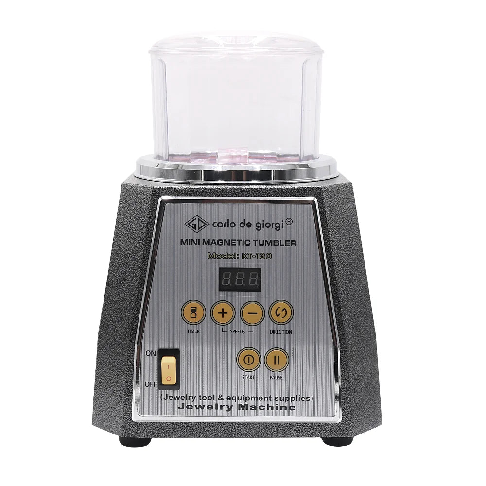 Factory Manufacturer KT-130 600g Capacity Electromagnetic Gold Silver Metal Magnetic Tumbler Polisher Jewelry Polishing Machine