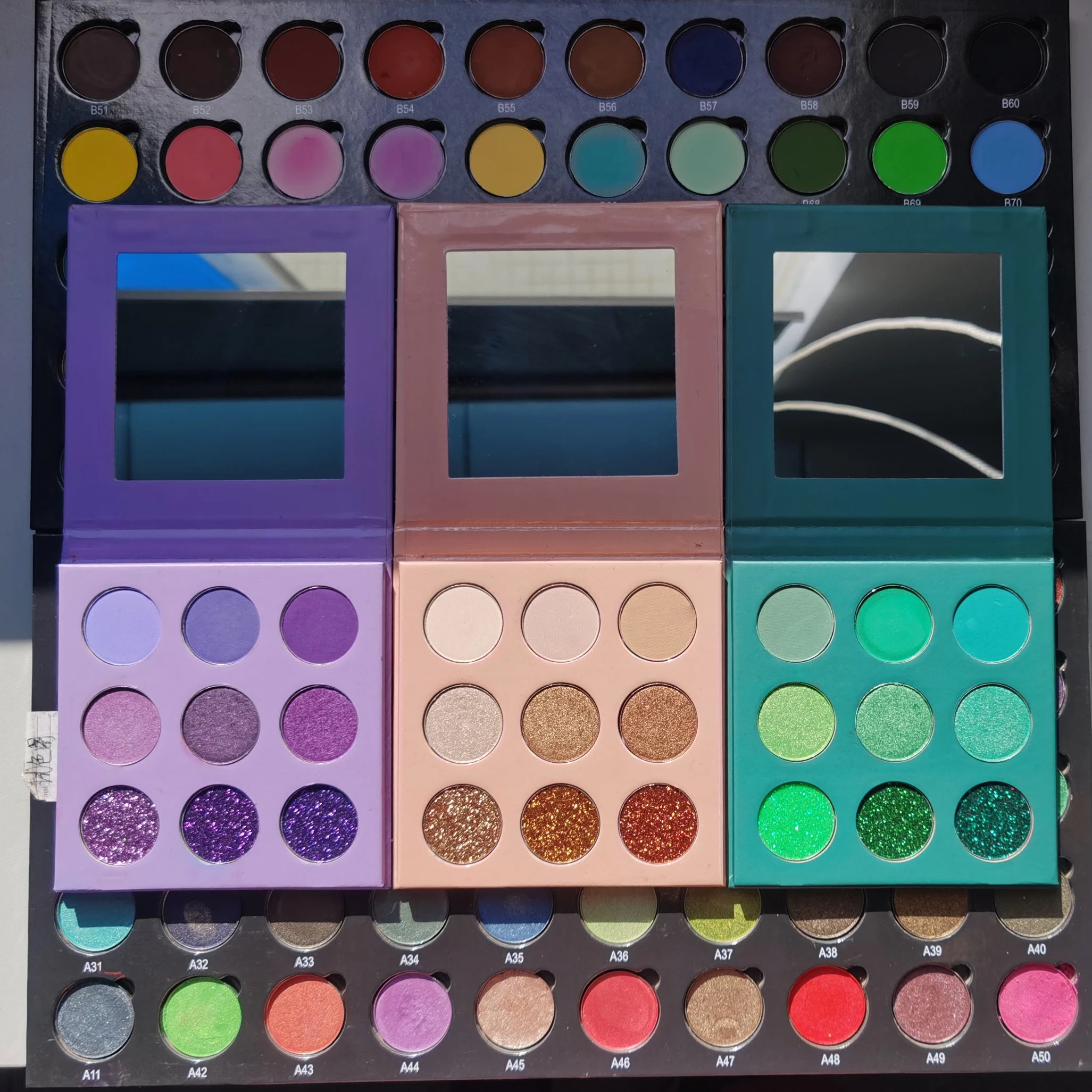 P9r 26mm Eyeshadow Pans Custom 9 Color Eyeshadow Palette No logo Makeup Own logo Private Label Eyeshadow Palette