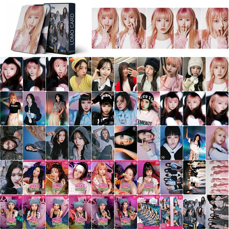 55Pcs/set KPOP NMIXX 2nd EP Fe3O4: BREAK HD Photocards Double Sides LOMO Cards Boxed Postcard LILY HAEWON SULLYOON Fans Gift