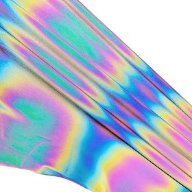 MEIPIN 4 Way Elastic Reflect Stretch Spandex Rainbow Reflective Fabric Printable for Outdoor Apparel