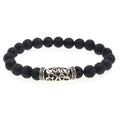 Men's and Women's Gemstone Bead Bracelet Set Lava Rock Tiger Eye Stretch Elastic Natural Stone Statement Bracelet for Gift