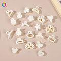 QIYUE Cream White Color Mini Hair Claw with  Pearl Decoration Small  Hair Claw Clip  for Kid Children