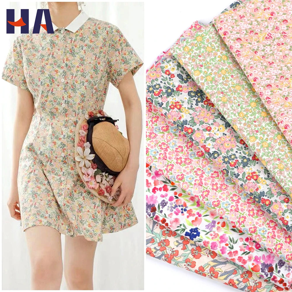 Hot Selling Girls Floral Series Cotton 90/10 Polyester 133*72 Custom Printed Woven Plain Poplin Fabric by Meter Dress Pajamas