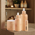 Hot-sale 10-100ml Rubber Head Dropper Bamboo Wooden Roller Ball Bottle Essential Oil Bottle