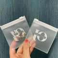 PVC Plastic Zipper Frosted Jewelry Bag with Logo Mini Ziplock Jewelry Pouch for Ring Accessories Packaging