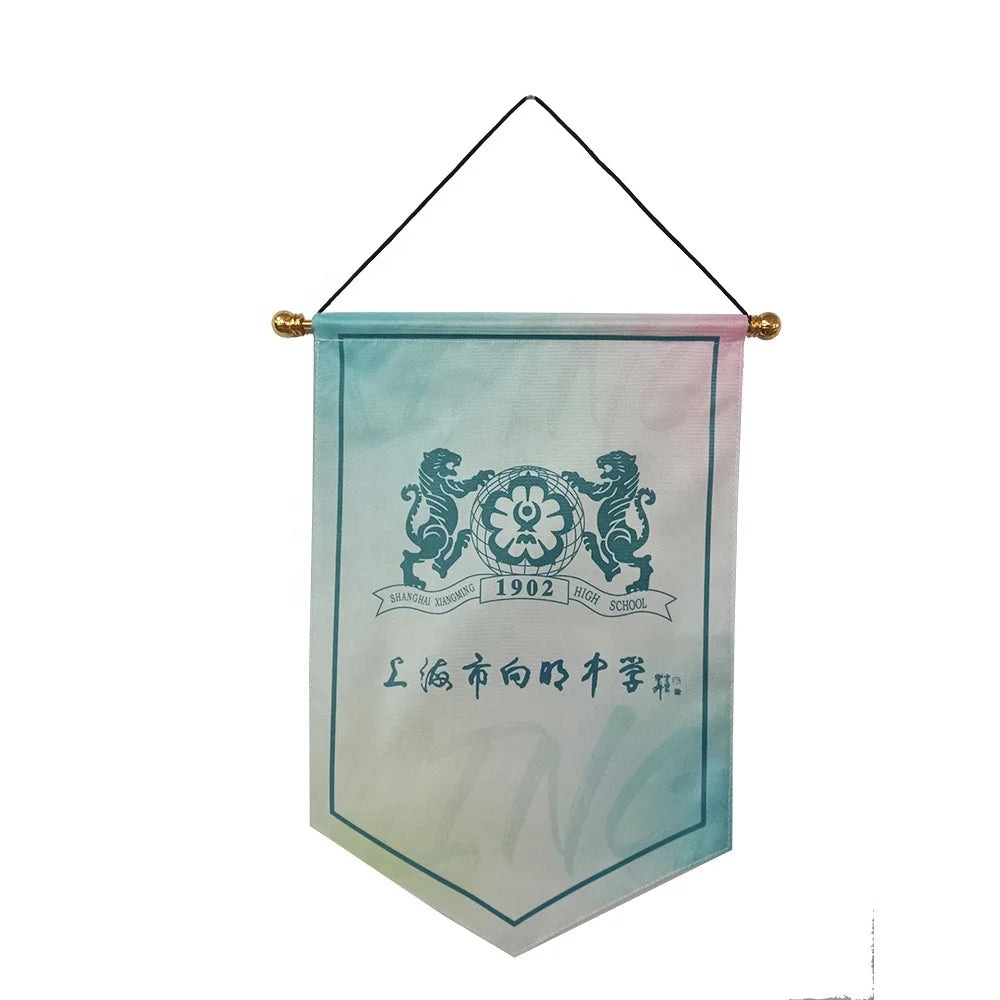 Promotional Cheap Custom logo Soccer Team Pennant Flag Football Fans Products