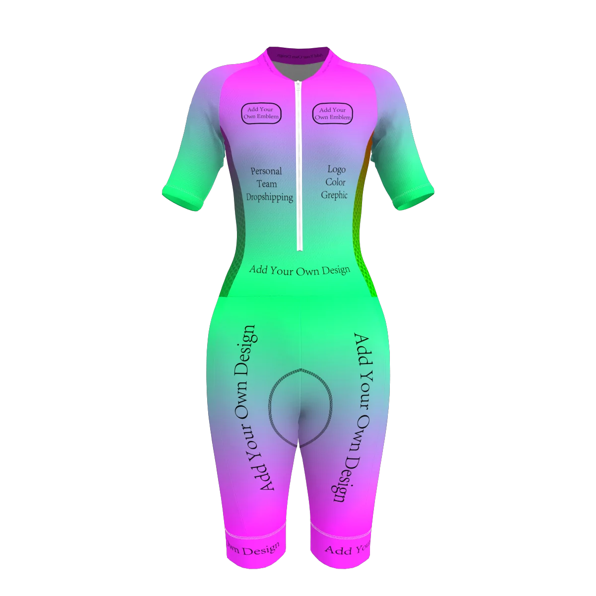 HIRBGOD Custom Womens Performance Triathlon Race Set Odm Oem High Quality Tri Kit With Tri Pad