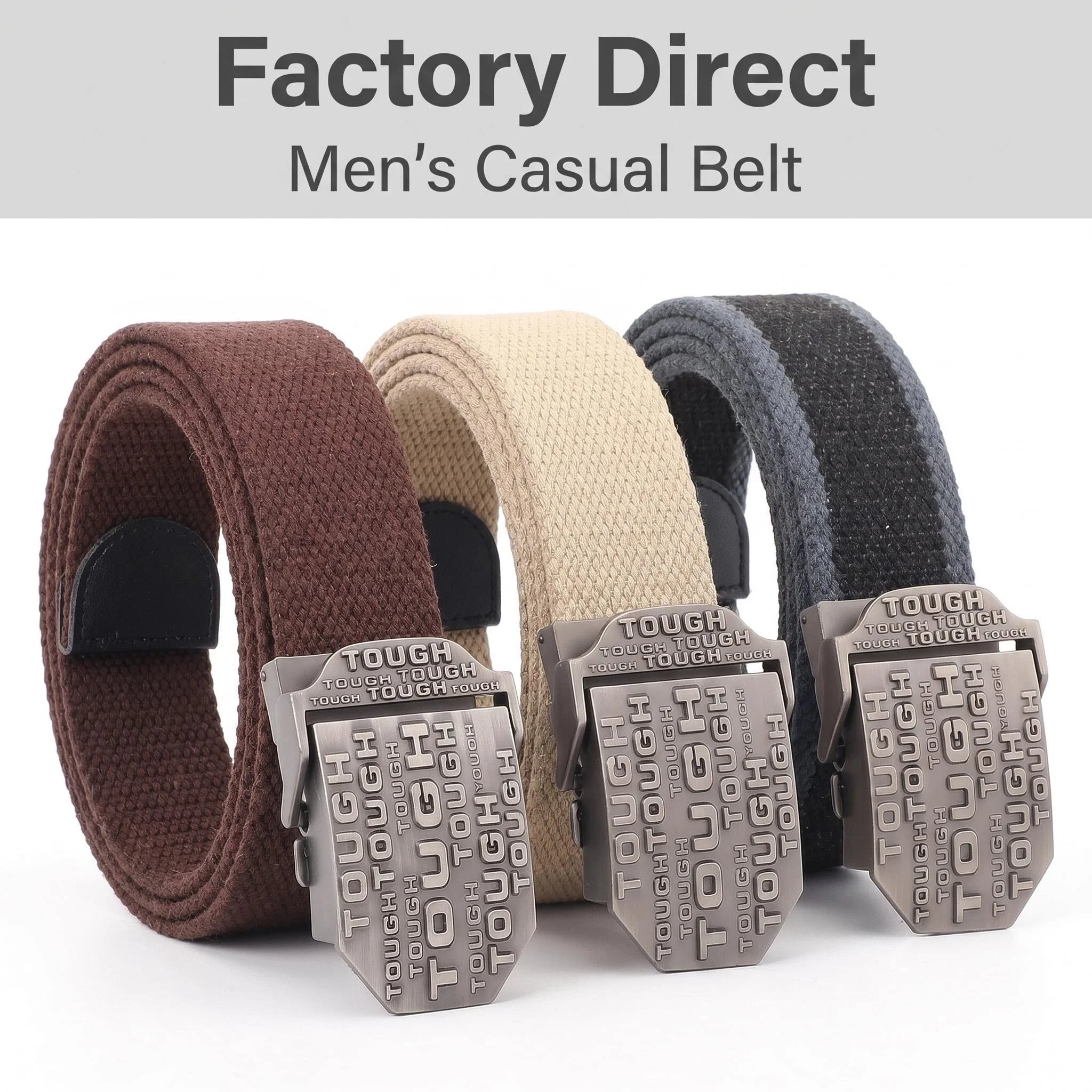 Wholesale 3.8cm Width Custom Nylon Polyester Belt Fashion Retro Alloy Buckle Men's Sports and Leisure Belt
