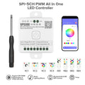 DC5V~24V SPI+5CH PWM All in One Bule Tooth WiFi LED Controller for 12 Types LED Strip Lights