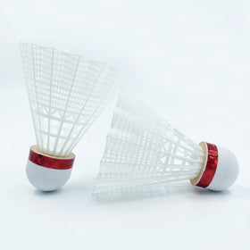 Pack of 6 Nylon Badminton White and Yellow Shuttlecocks Plastic Feather Shuttlecocks Training Badminton Birdies Balls for Teens sports