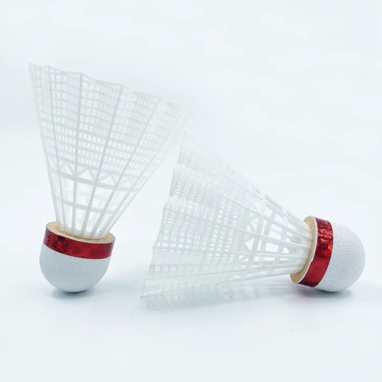 Pack of 6 Nylon Badminton White and Yellow Shuttlecocks Plastic Feather Shuttlecocks Training Badminton Birdies Balls for Teens sports
