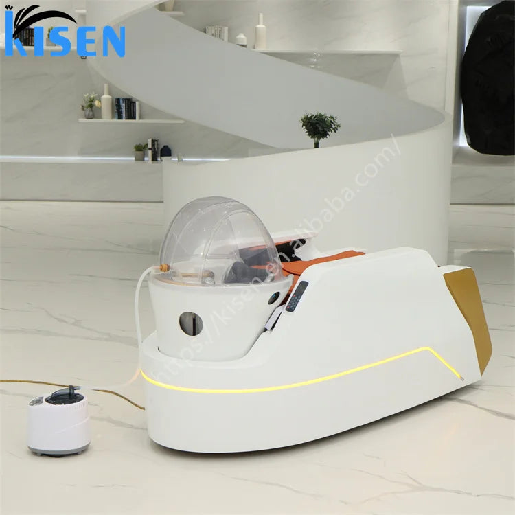 Modern Japanese Head Spa Bed Hair Salon Washing Chair Electric Massage Shampoo Chair With Head Therapy Steamer
