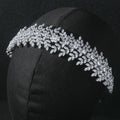 SLBRIDAL Luxury Sparkling Full Cubic Zircon Bridal Tiara Headband Wedding Crown Pageant CZ Hair Accessories Women HairJewelry