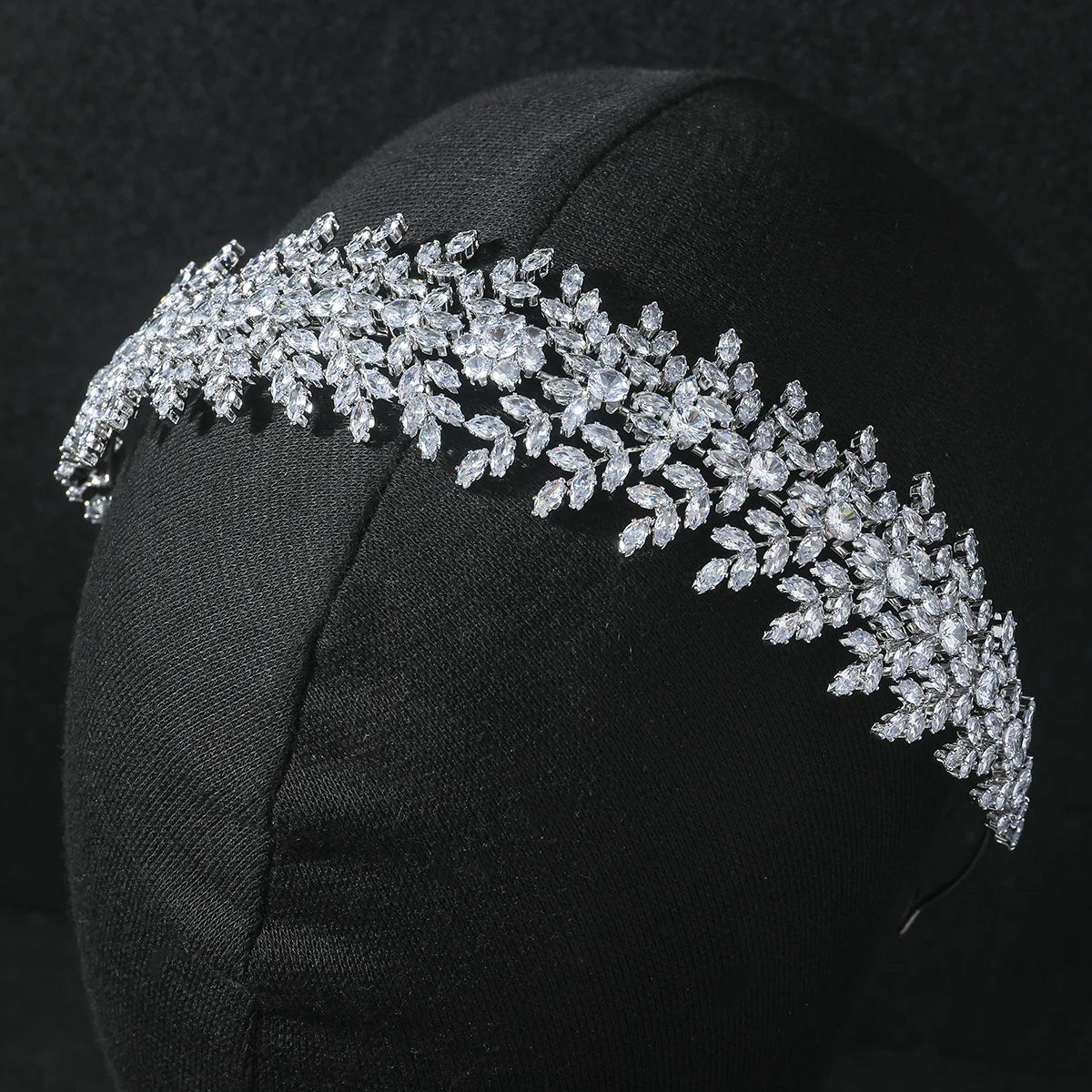 SLBRIDAL Luxury Sparkling Full Cubic Zircon Bridal Tiara Headband Wedding Crown Pageant CZ Hair Accessories Women HairJewelry