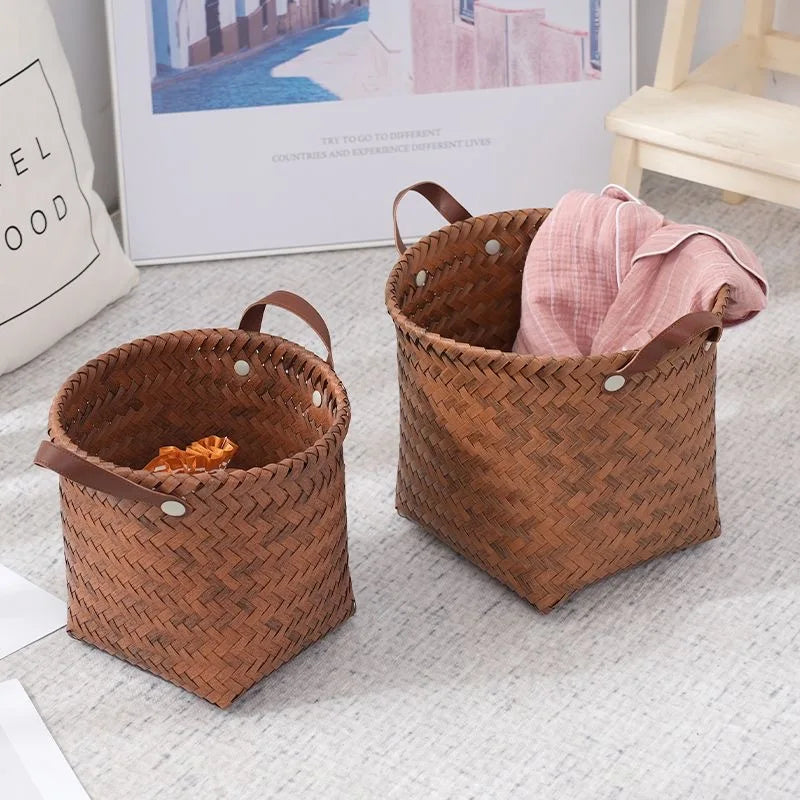 PP Woven Waterproof Moistureproof Folding Eco-Friendly Multifunction Storage Basket for Bedroom Handheld Dirty Clothes Basket