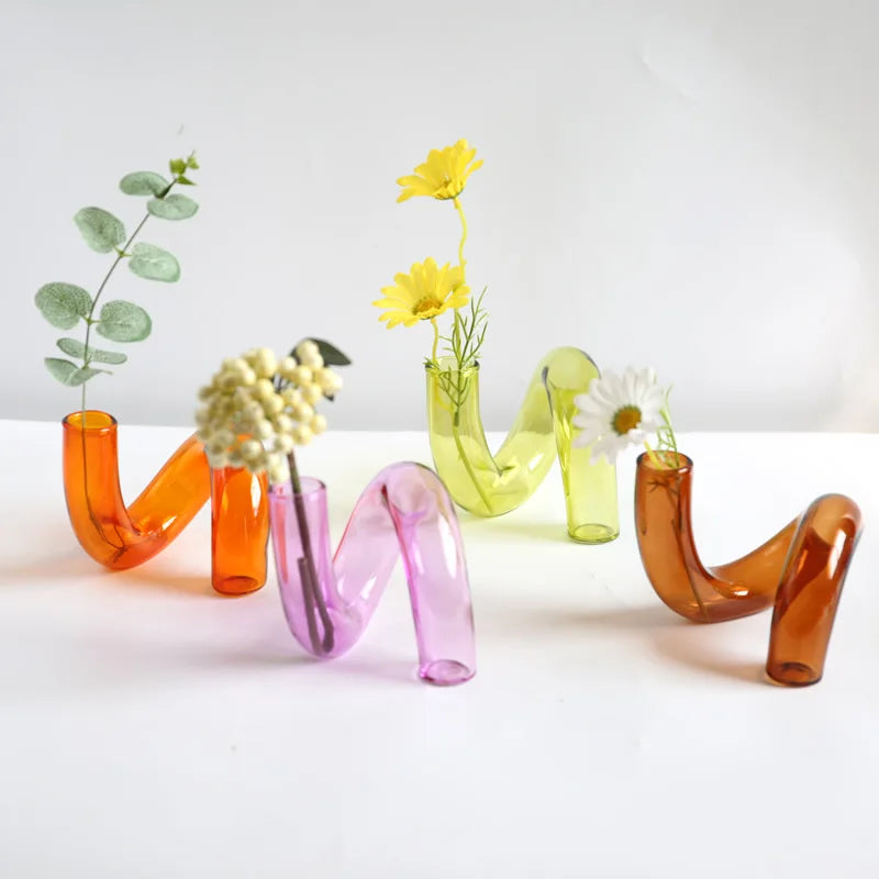 Modern Unique Design Reusable Stained Glass Vase Candle Holders for Home Decor