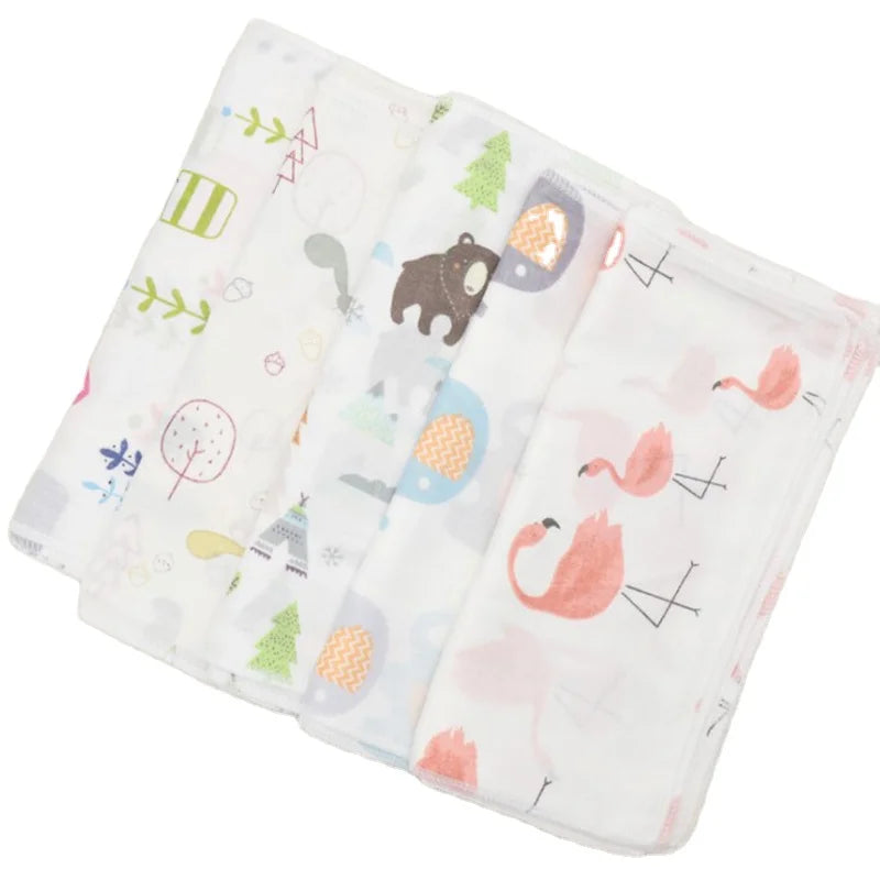 Wholesale Cute Baby Cloth Light Cotton Gauze 2 Lauer Muslin Baby Towel 25x25cm Face Handkerchief Burp Cloth Washcloth
