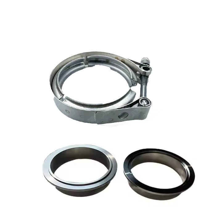 JTLD 3" V-Band Flange and Clamp Kit for Turbo Exhaust Pipes 304 Stainless Steel