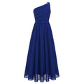 Kids Girls Solid Elegant One Shoulder Party Wedding Dress Lace Flattering Ruched Chiffon Evening Dress