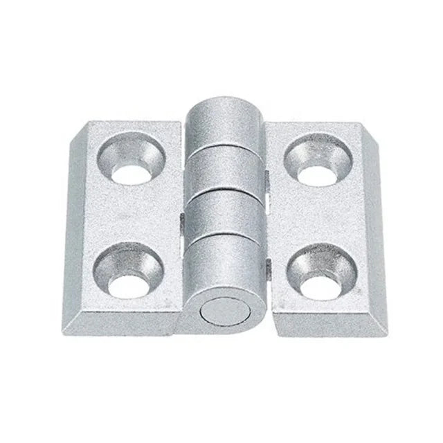 Industrial Silver Zinc Alloy Hinges 30*30 Aluminum Profile Door Cabinet 30*24mm Hole Spacing for Workshop Warehouse Furniture