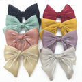 Summer New Design Large Bow Hair Clip Fashion Girls Pure Color Barrette Pearl Hairpin