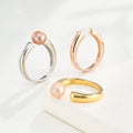 Wholesale Unique Pearl Adjustable Ring Empty Holder 925 Sterling Silver Pins for Ring Making Accessories