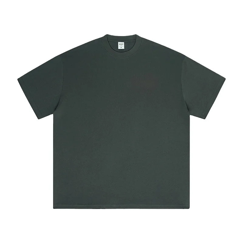250 Grams Hip Hop Unisex Tshirt Square Neck Tshirt Loose Fit Solid Customized Graphic Plain Oversized Plus Size Men T-shirts