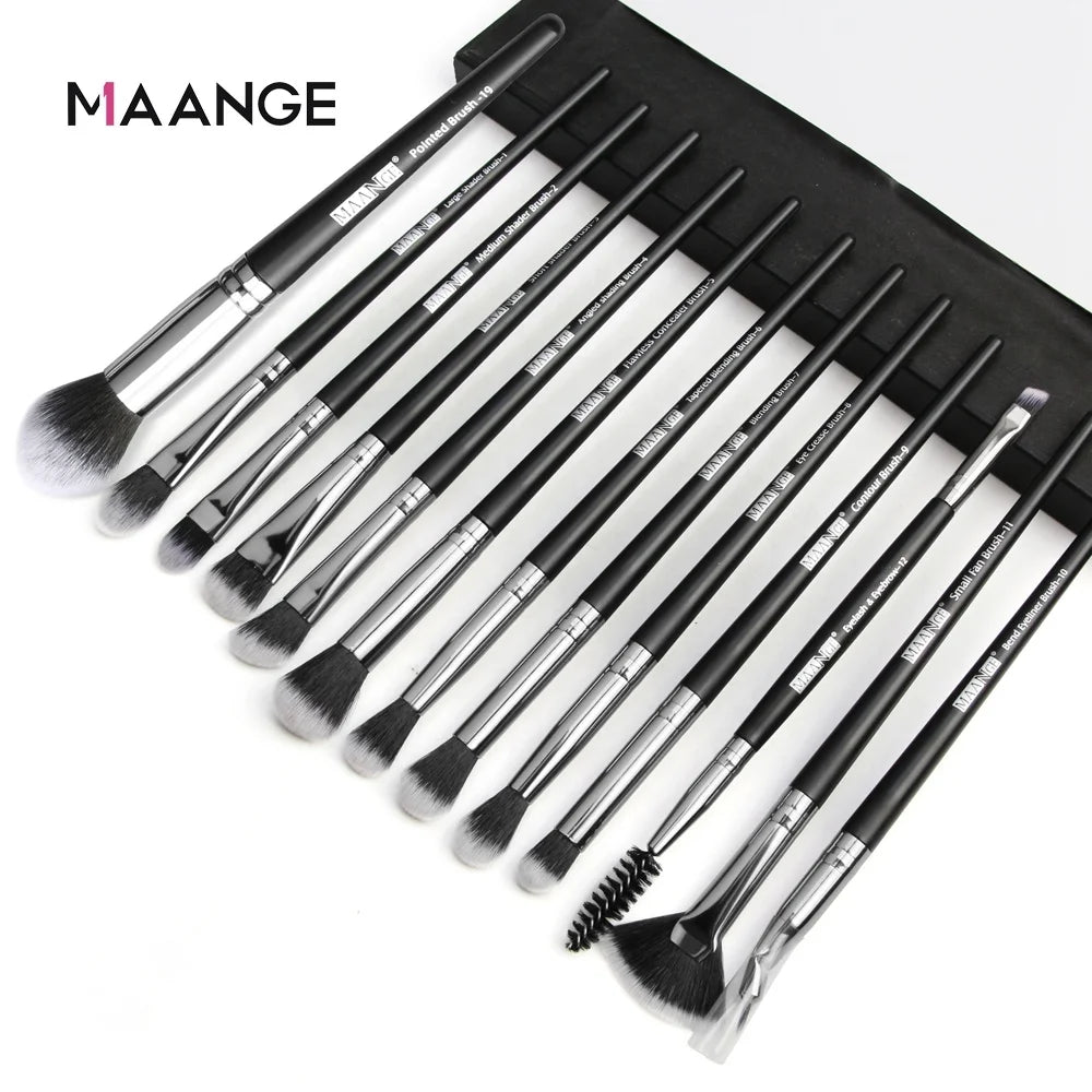 MAANGE 13Pcs New Arrival Top Rated Vegan Nylon Hair Delicate Eye Makeup Brushes Professional Private Label Cosmetic Brush Set